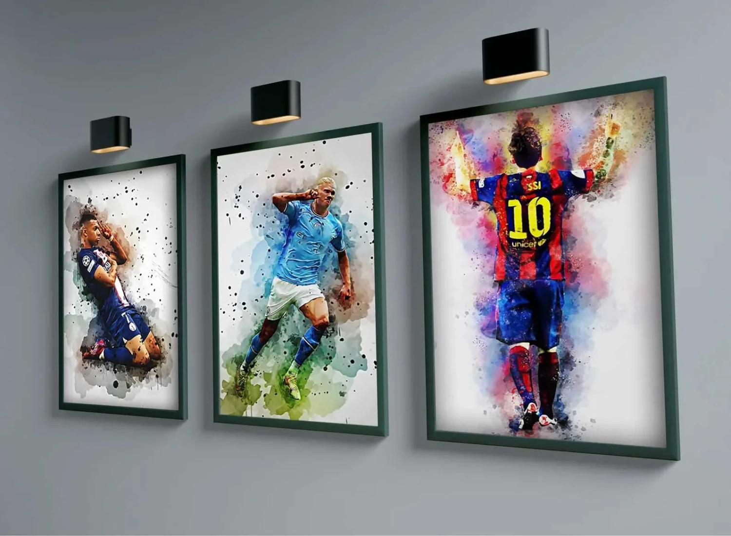 Modern Pop Sports Aesthetics Wall Art Watercolor Football Stars